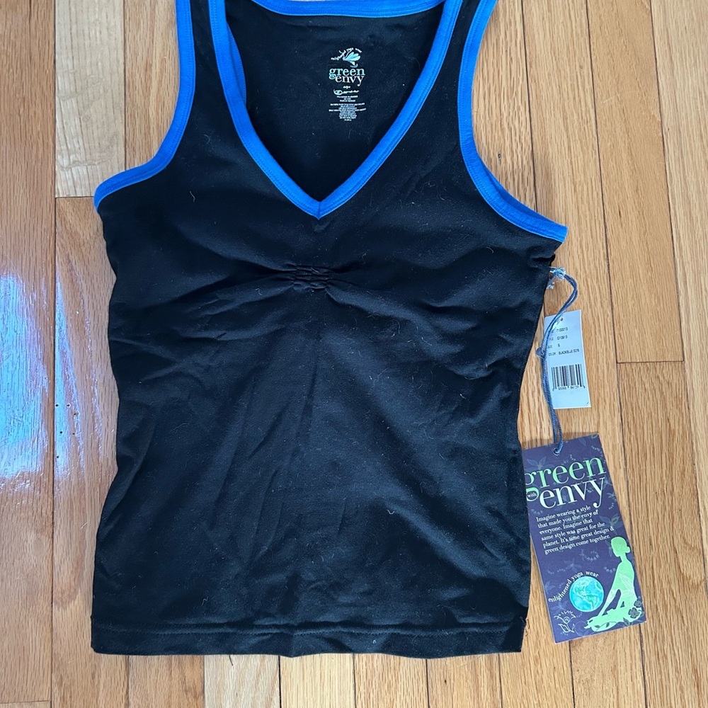 NWT Green Envy Tank Top with built in bra
